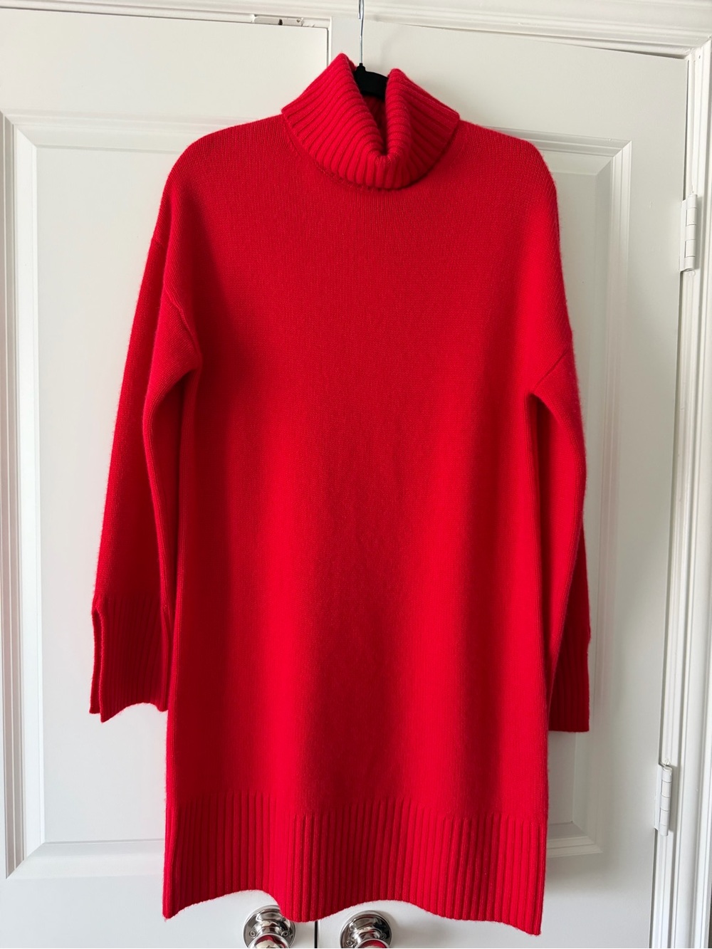 ANTONIO MELANI Linds 100 Cashmere Turtleneck Sweater Dress M Scarlet Red NWT